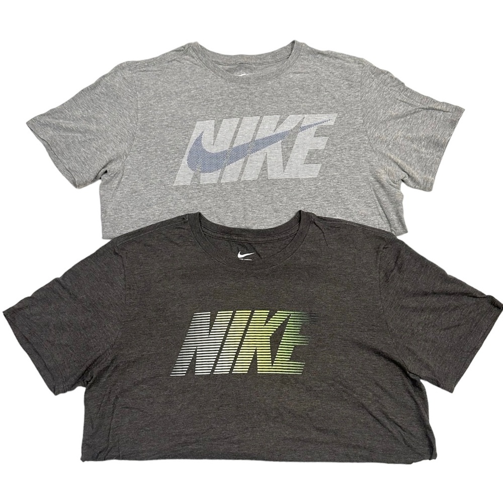 LOT of 2 NIKE Athletic Cut Gray T-Shirts - L